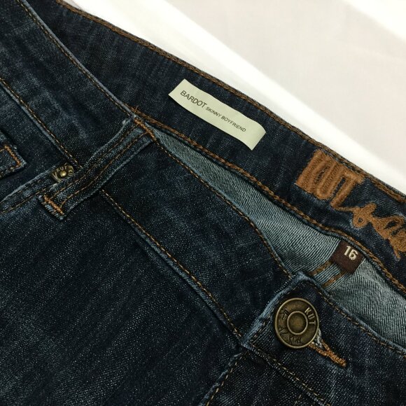KUT from the Kloth Women Sz 16 Barlot Boyfriend Jeans 5-pocket Stretch Skiny Leg - Picture 7 of 10